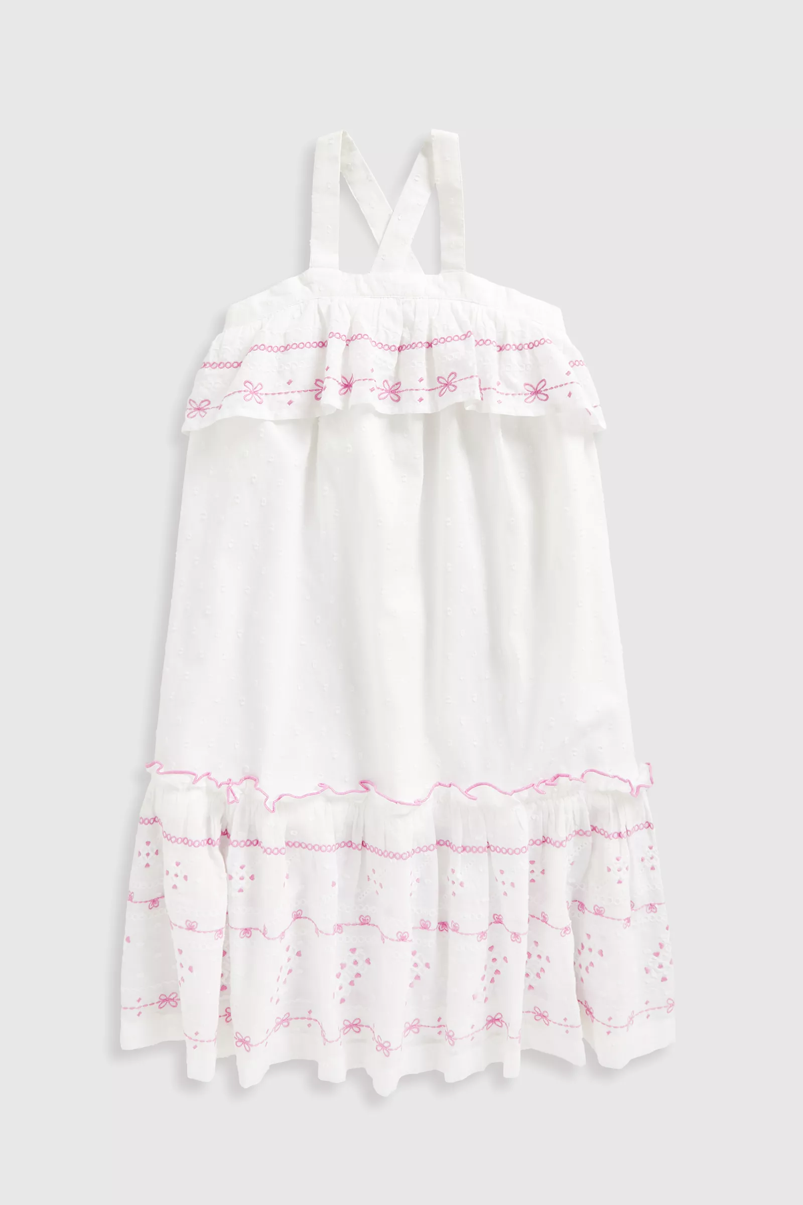 Embroidered white dress best sale