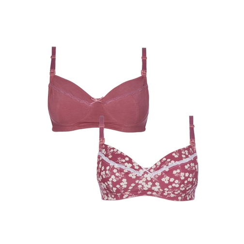 Buy Floral and Rose Soft Cup Nursing Bras - 2 Pack online